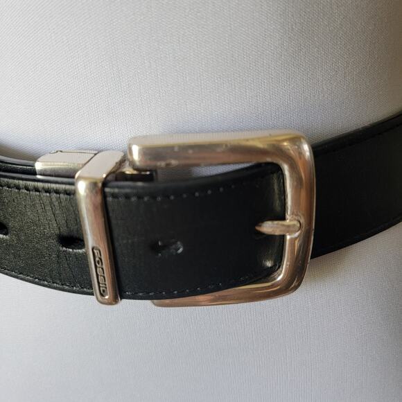Fossil Reversible Black Brown Leather Belt Silver Buckle Hardware 39" Men Women - Picture 5 of 9